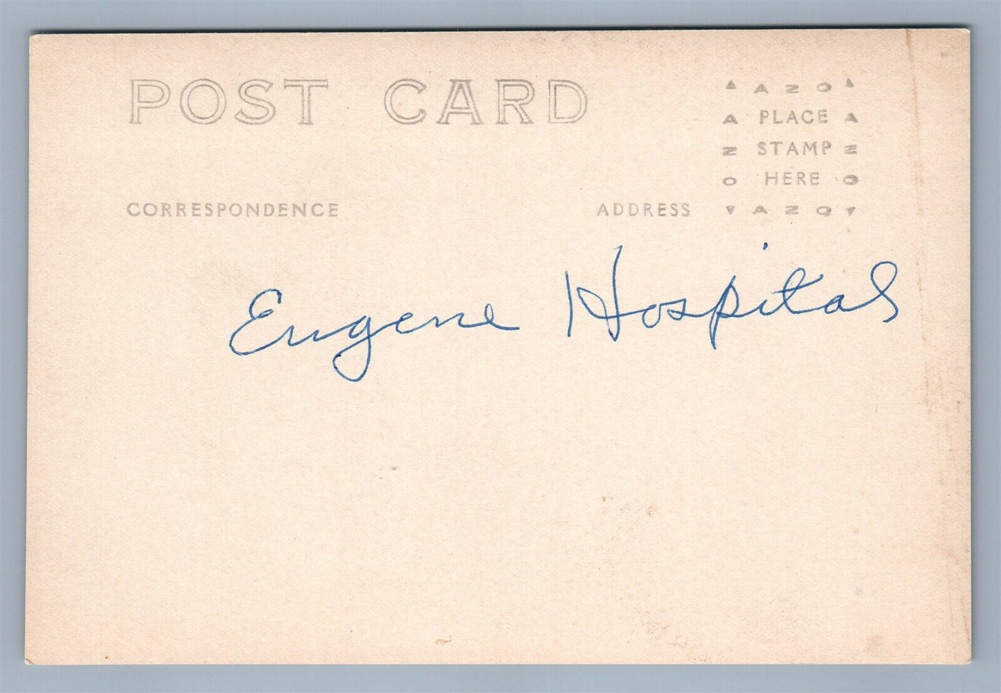 EUGENE OR HOSPITAL VINTAGE REAL PHOTO POSTCARD RPPC