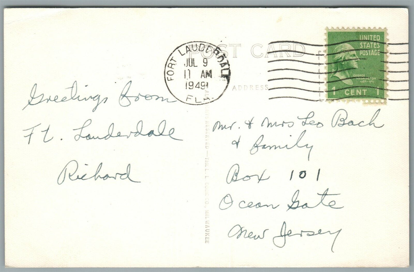 FT.LAUDERDALE FL BEACH DOCKS VINTAGE REAL PHOTO POSTCARD RPPC