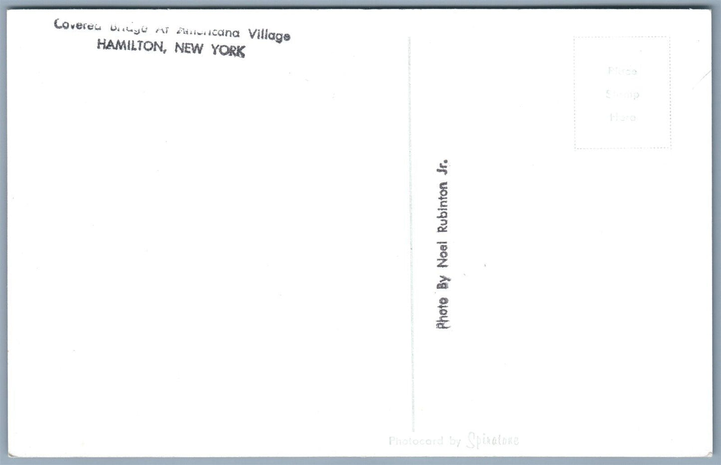 HAMILTON NY AMERICANA VILLAGE COVERED BRIDGE VINTAGE REAL PHOTO POSTCARD RPPC