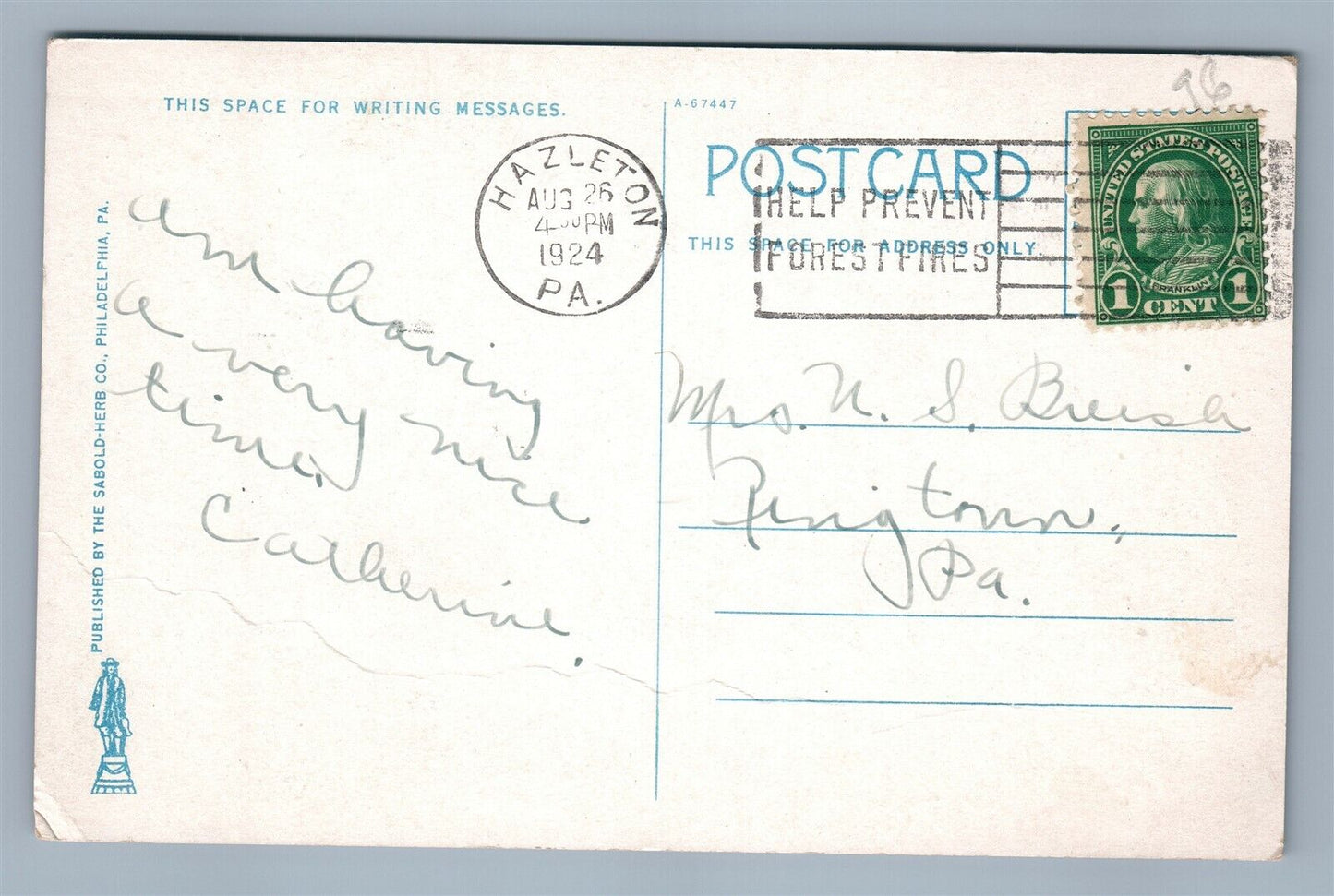 HAZLETON PA BROAD STREET ANTIQUE POSTCARD