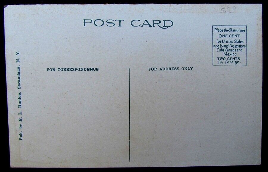 VINTAGE POSTCARD - STATION SACANDAGA NY railroad railway train