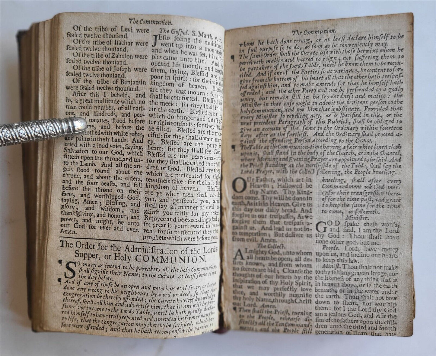1720 BOOK OF COMMON PRAYER in ENGLISH ANTIQUE ORIGINAL BINDING & CARRYING BAG