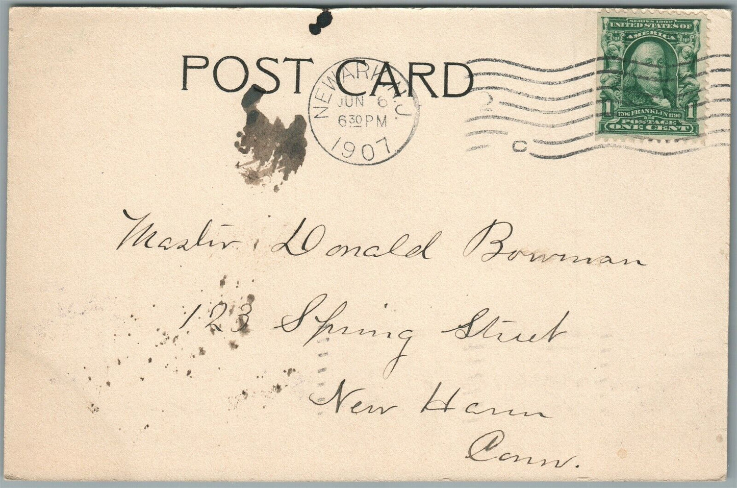 NEWARK NJ ROSEVILLE CLUB HOUSE ANTIQUE POSTCARD