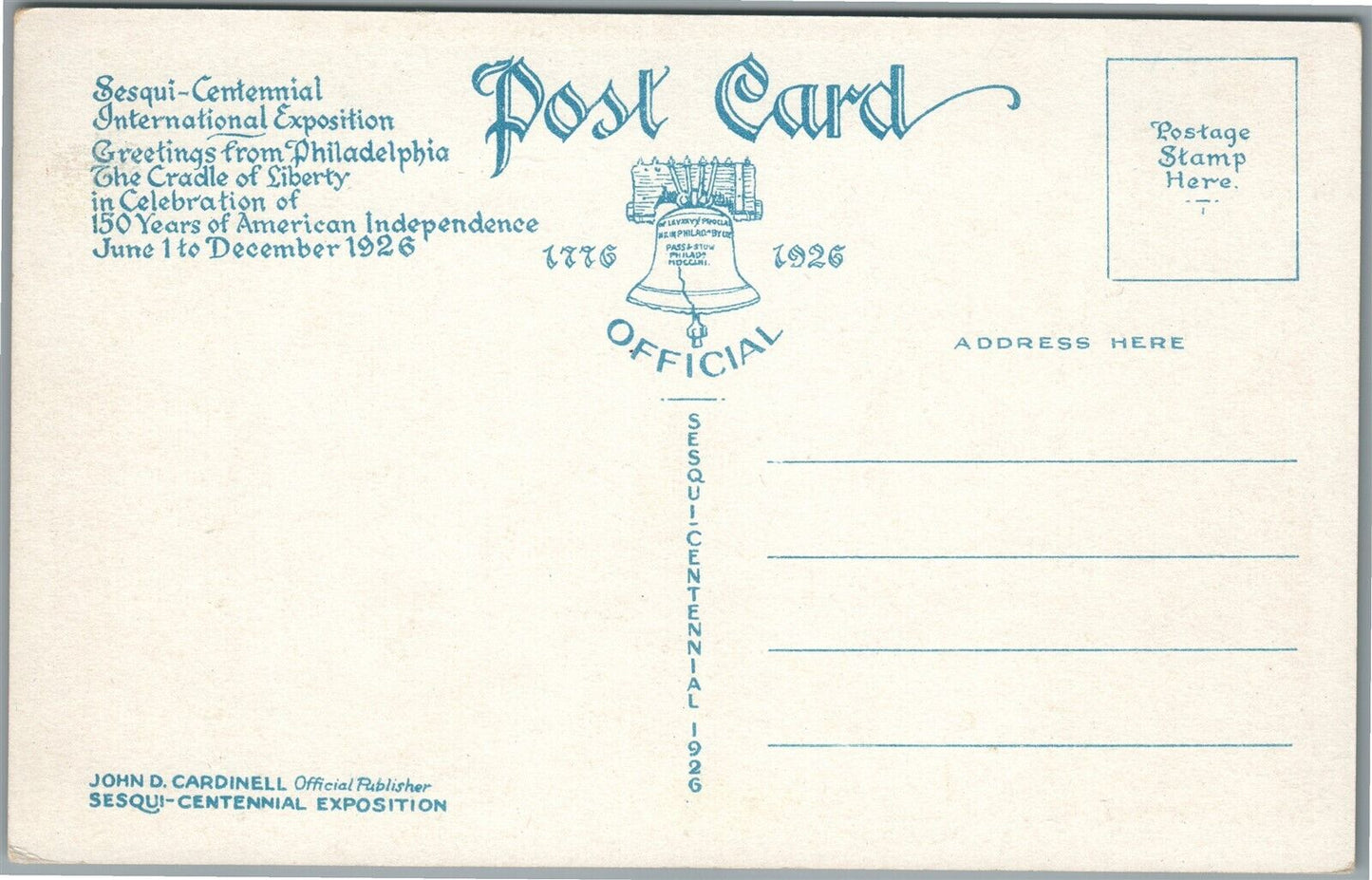 PHILADELPHIA PA SESQUI CENTENNIAL INTERNATIONAL EXHIBITION ANTIQUE POSTCARD