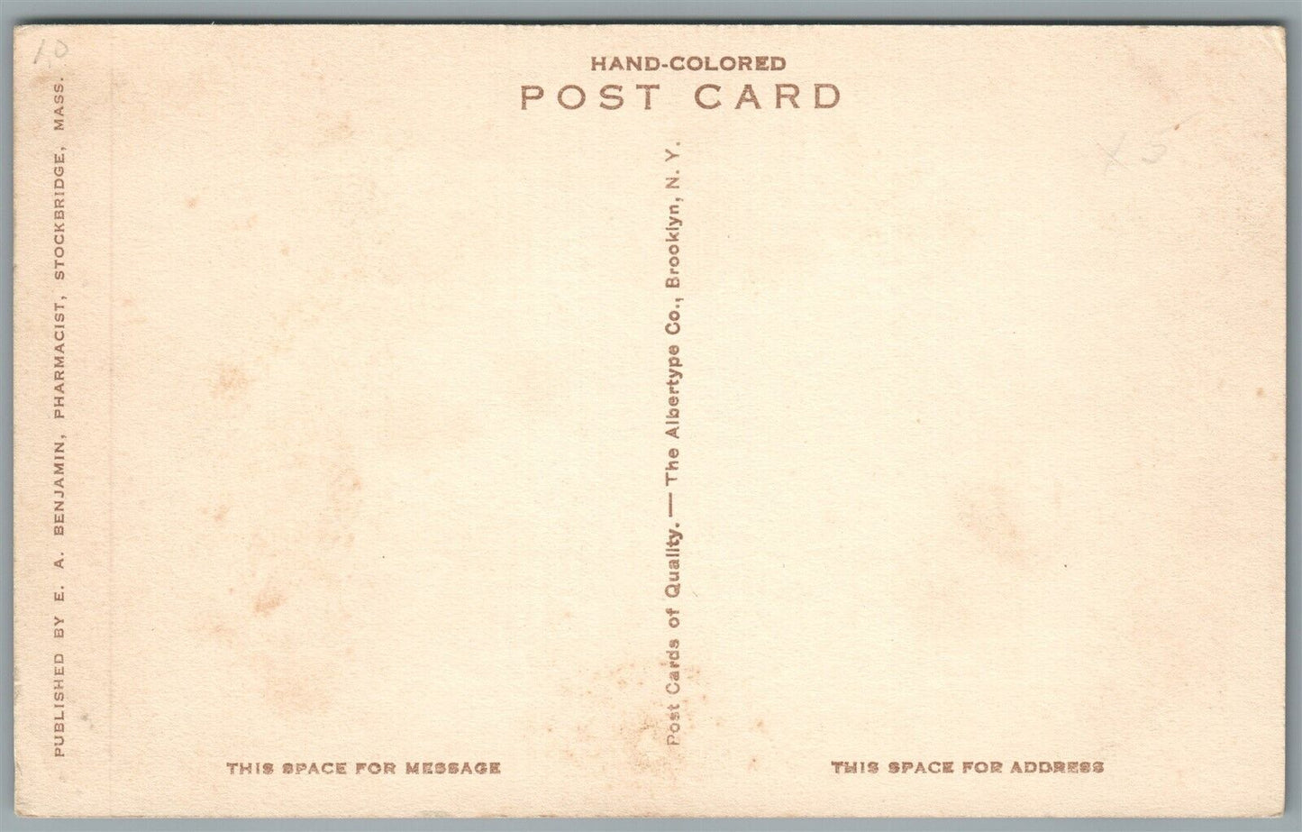 STOCKBRIDGE MA MAIN STREET ANTIQUE POSTCARD