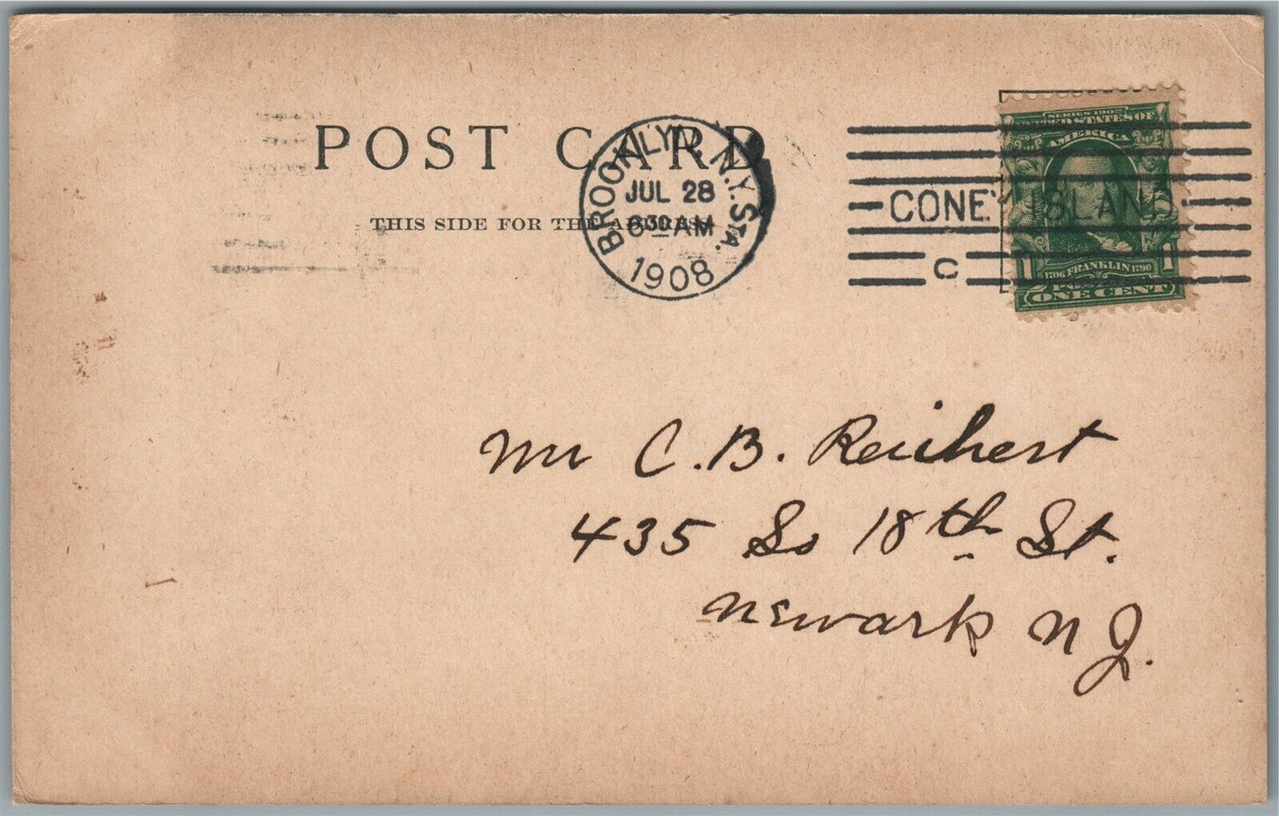 BROOKLYN NY CONEY ISLAND THE DEWDROP ANTIQUE POSTCARD