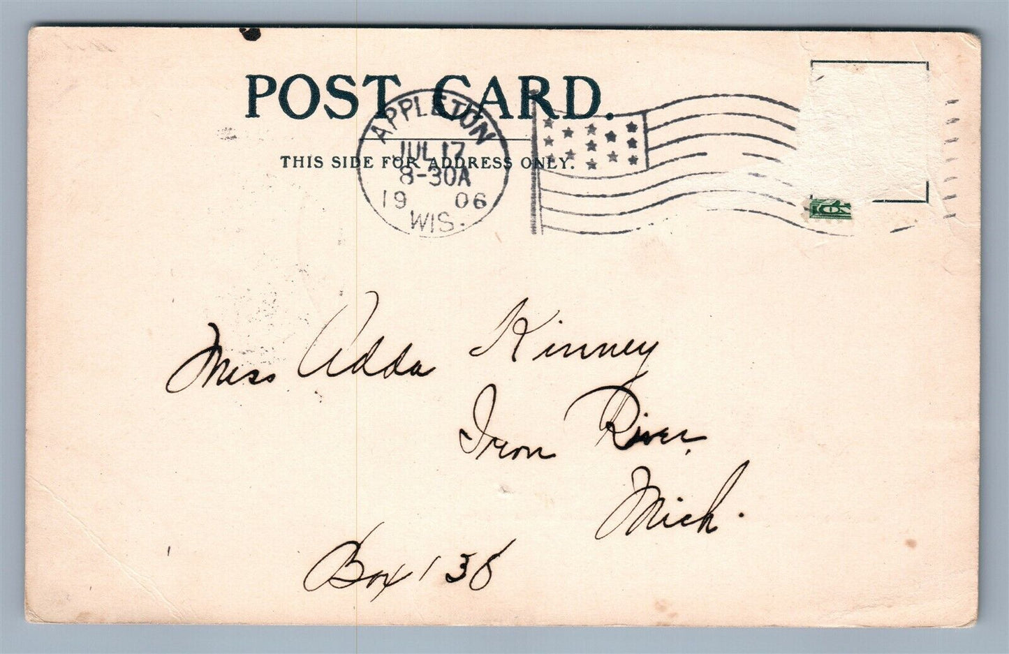 KAUKAUNA WI RAILROAD STATION ANTIQUE POSTCARD RAILWAY DEPOT