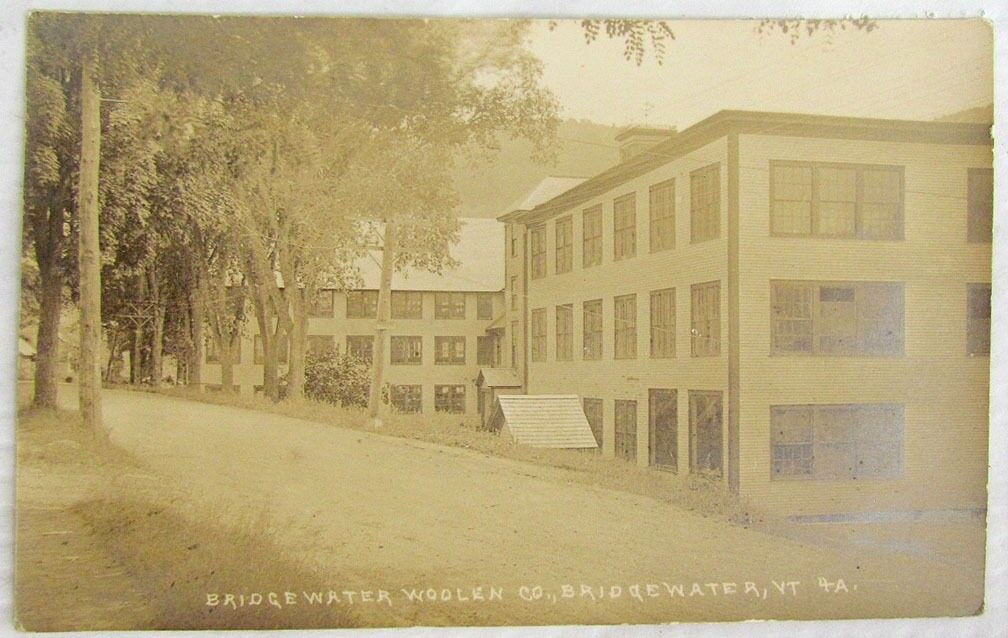 BRIDGEWATER WOOLEN COMPANY BRIDGEWATER VT RPPC ANTIQUE REAL PHOTO POSTCARD