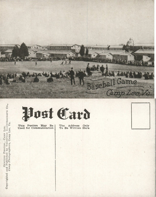 CAMP LEE VA BASEBALL GAME ANTIQUE POSTCARD