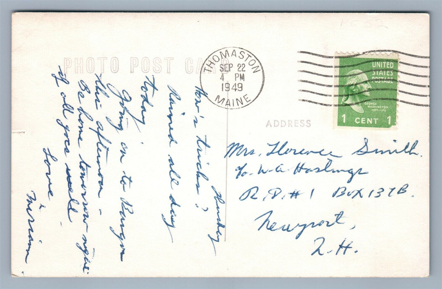 CAPE ELIZABETH ME TWO LIGHT HOUSES 1949 VINTAGE REAL PHOTO POSTCARD RPPC