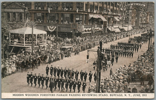 BUFFALO NY MODERN WOODMEN FORESTERS PARADE ANTIQUE POSTCARD