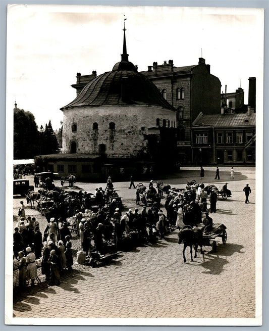 1930s RUSSIA VYBORG THE MARKET VINTAGE REAL PRESS PHOTO