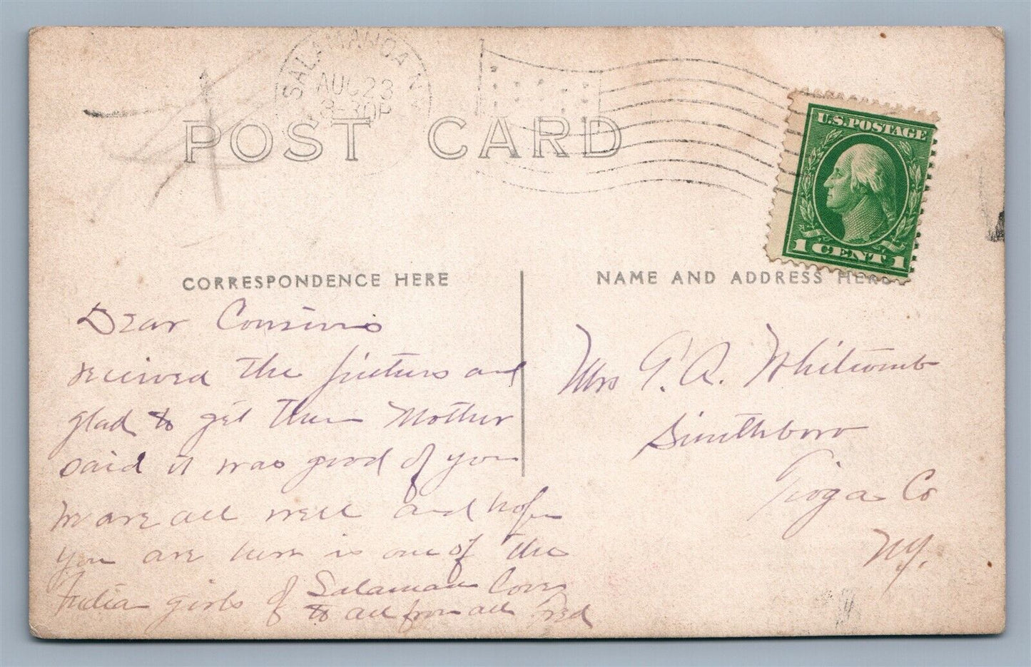 AMERICAN INDIAN GIRL LILA MAYBEE ANTIQUE REAL PHOTO POSTCARD RPPC