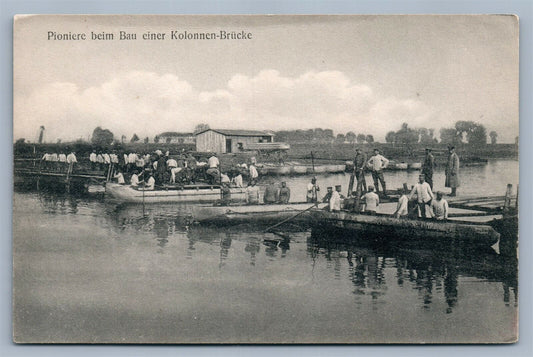 WWI GERMAN MILITARY BRIDGE CONSTRUCTION ANTIQUE POSTCARD