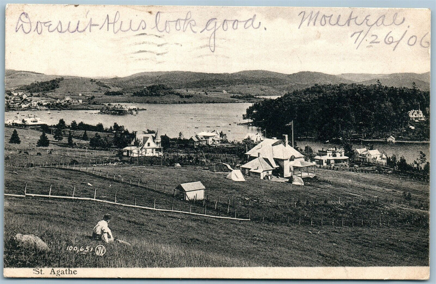 ST. AGATHE QUEBEC CANADA ANTIQUE POSTCARD