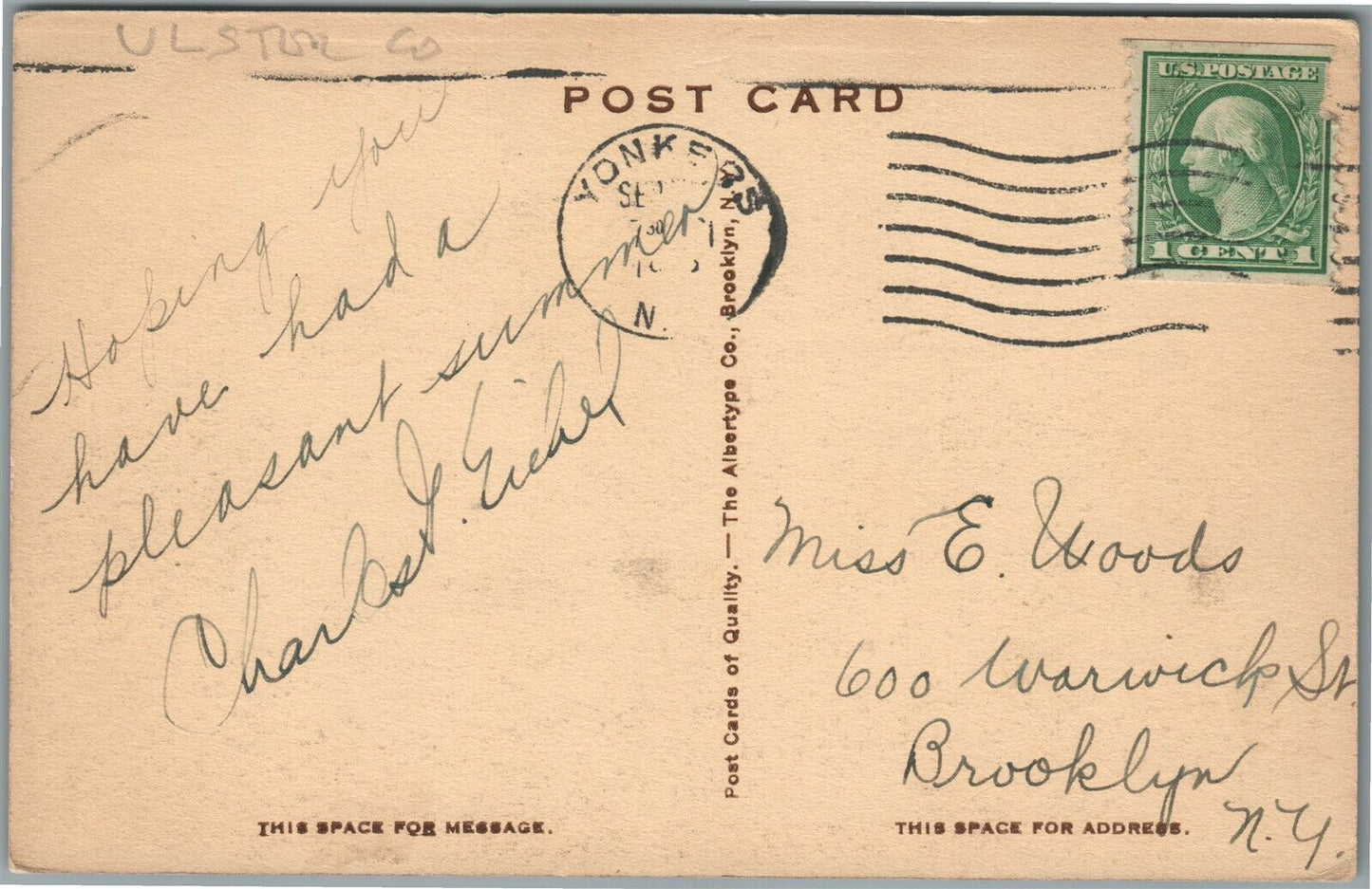 NAPANOCH NY BARROW FARMS INN ANTIQUE POSTCARD