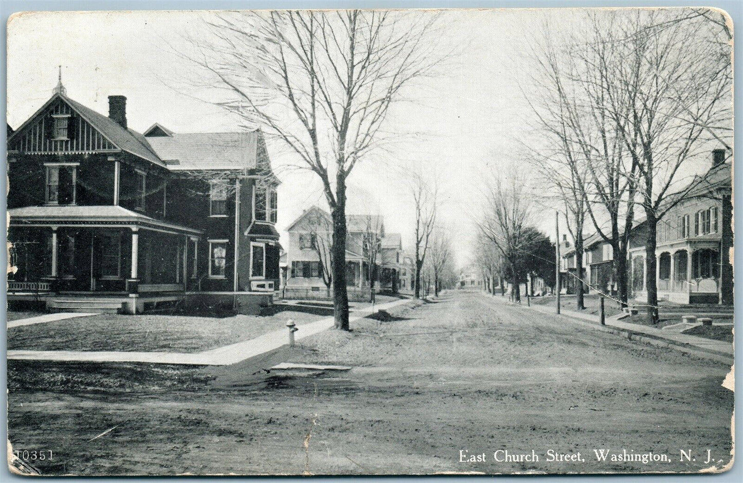 WASHINGTON NJ EAST CHURCH STREET ANTIQUE POSTCARD