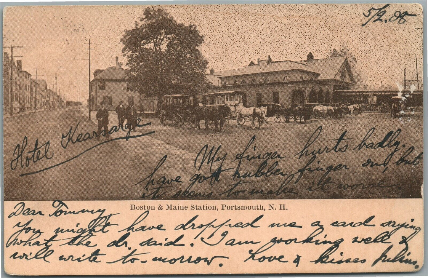 POTRSMOUTH NH RAILROAD STATION RAILWAY DEPOT ANTIQUE POSTCARD