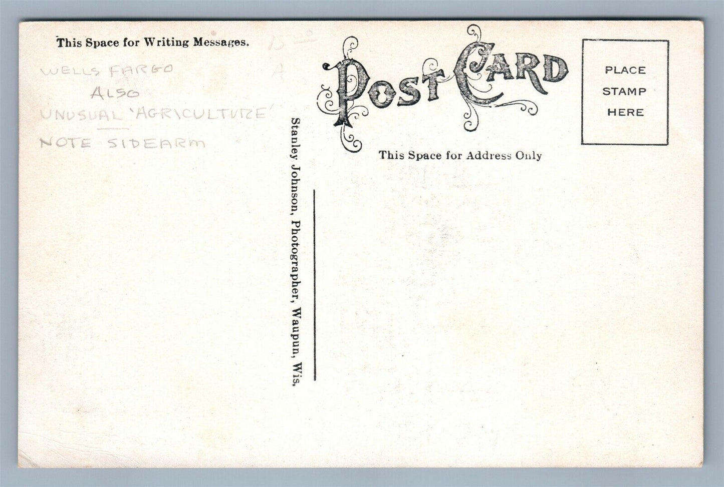 EXAGGERATED SUMMER SQUASH at RAILROAD STATION ANTIQUE POSTCARD WELLS FARGO CO