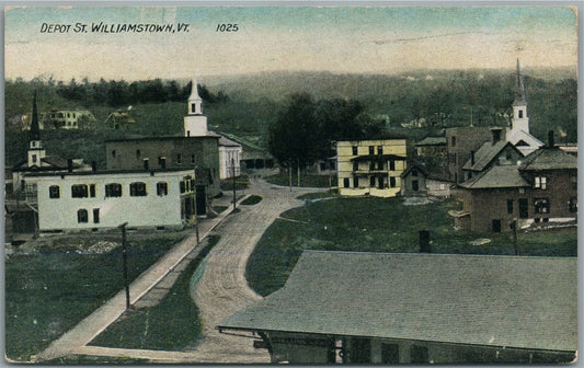 WILLIAMSTOWN VT RAILROAD DEPOT RAILWAY STATION ANTIQUE POSTCARD
