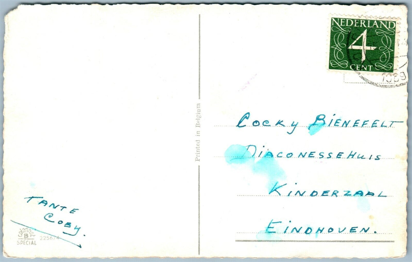 CLEANING CATS VINTAGE POSTCARD