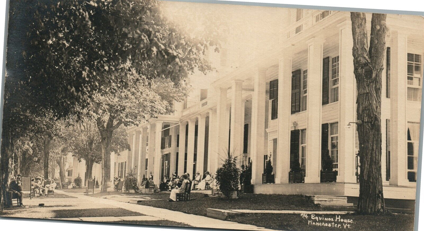 MANCHESTER VT EQUINOX HOUSE VIEW ANTIQUE REAL PHOTO POSTCARD RPPC