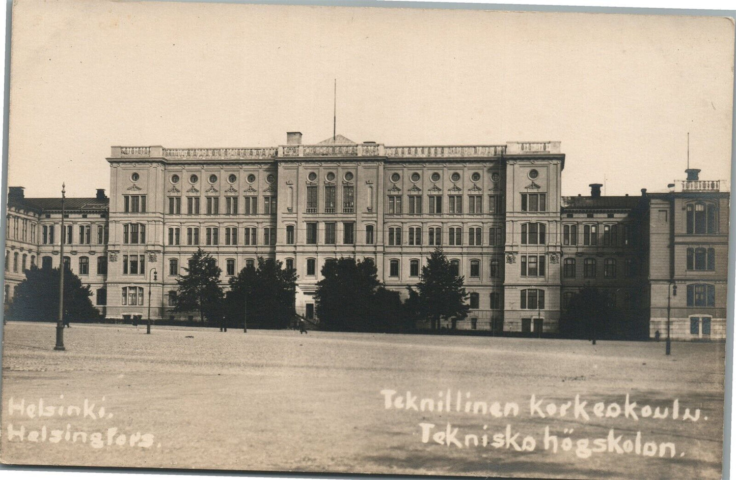HELSINKI FINLAND TECHNICAL COLLEGE ANTIQUE REAL PHOTO POSTCARD RPPC