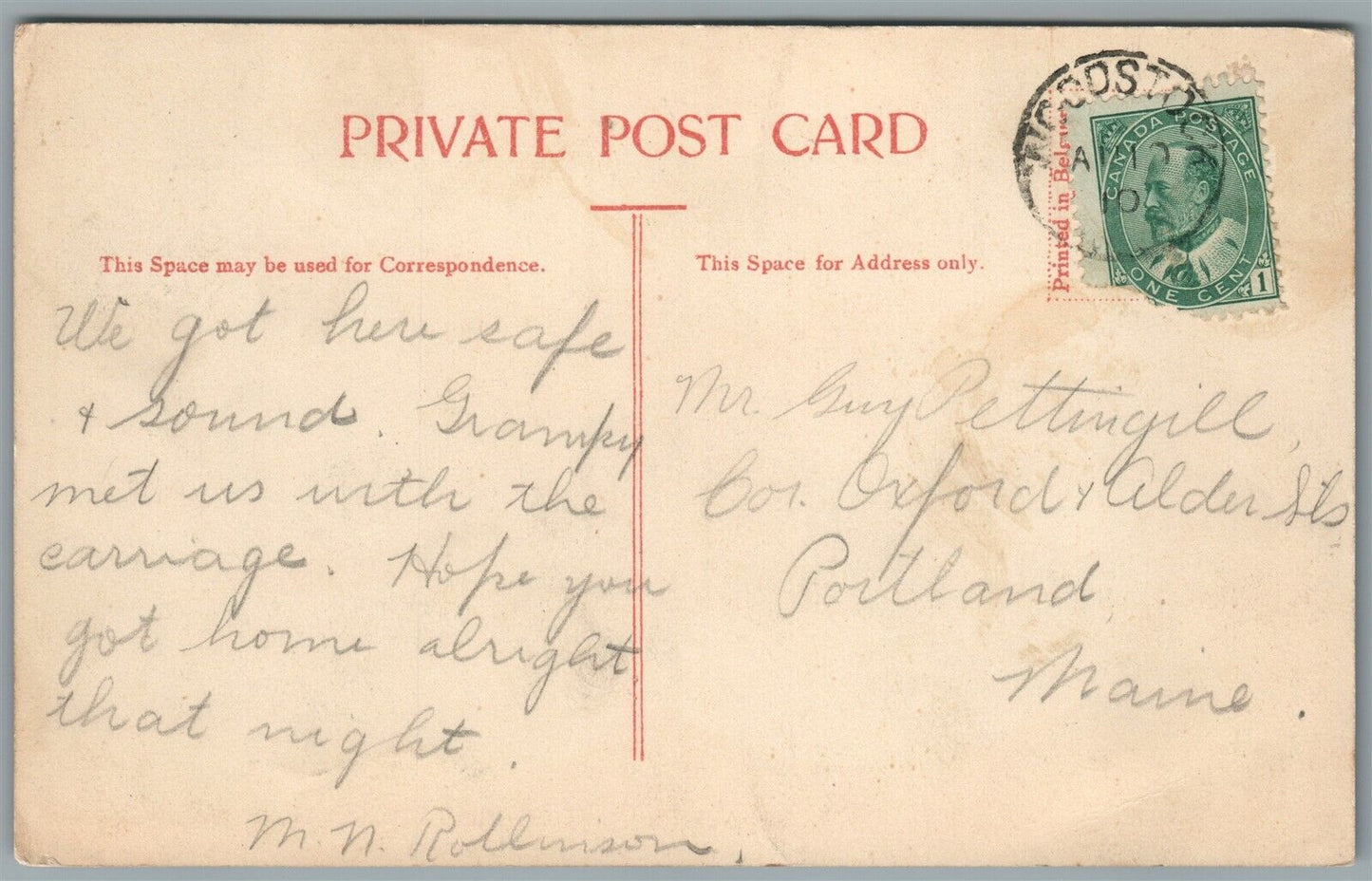 CANADA WOODSTOCK NB CHAPEL STREET ANTIQUE POSTCARD PRIVATE POST CARD