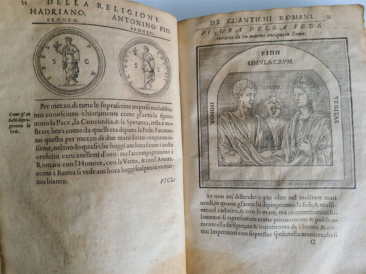 1571 DISCOURSE on ANCIENT RELIGION of ROMANS antique ILLUSTRATED