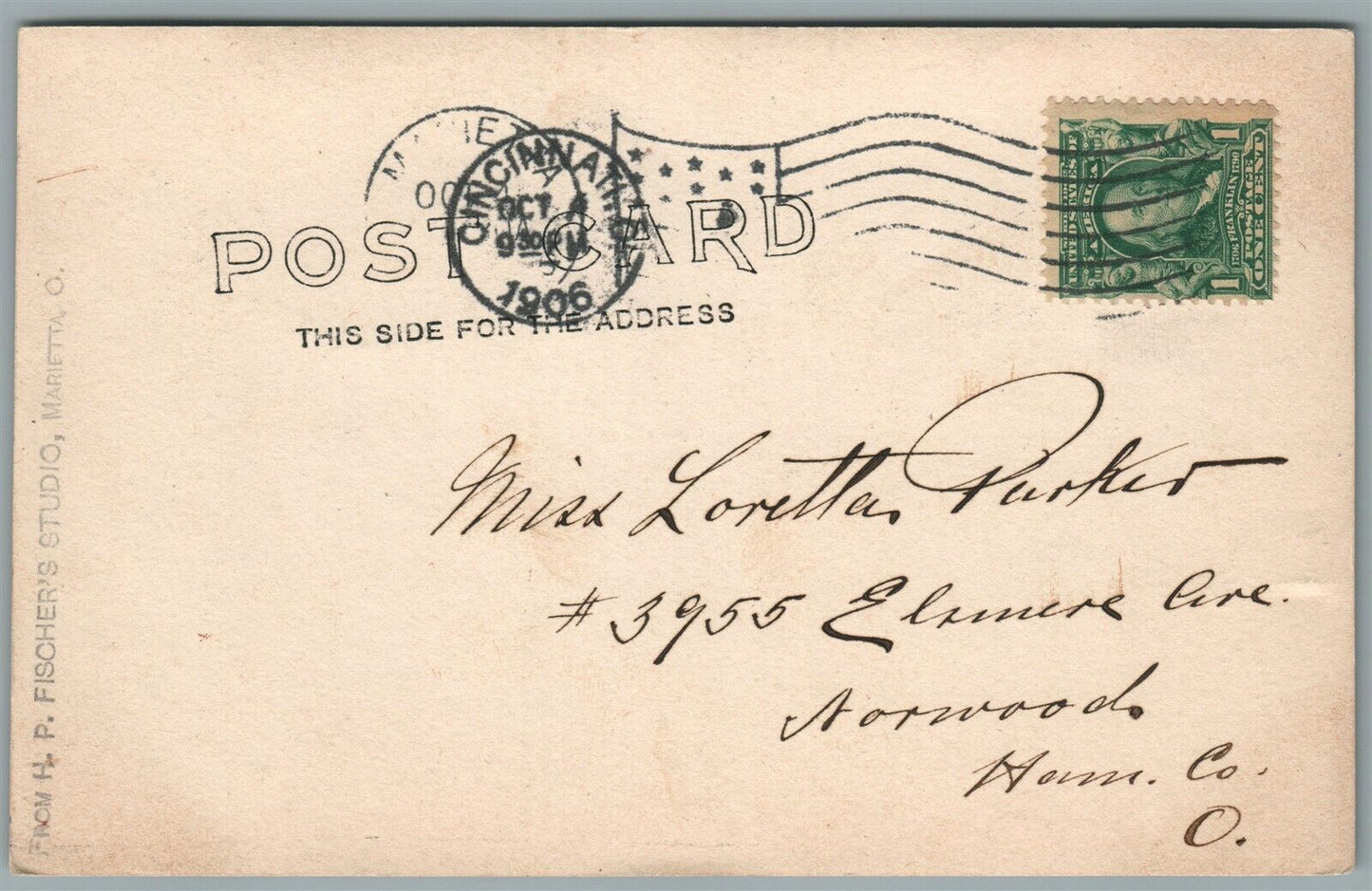 MARIETTA OH COURT HOUSE ANTIQUE REAL PHOTO POSTCARD RPPC