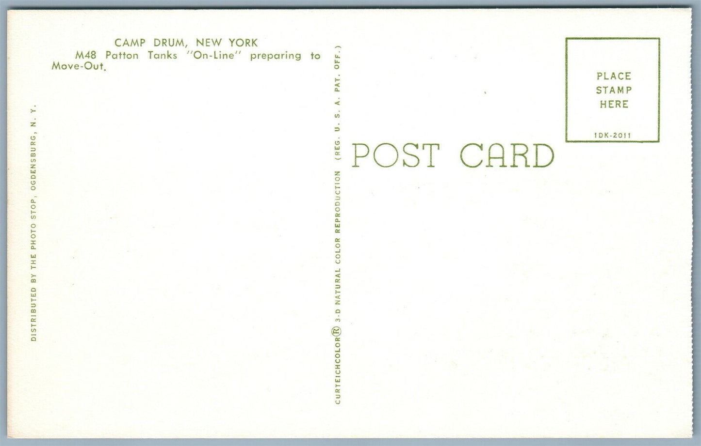 M48 PATTON TANKS VINTAGE POSTCARD CAMP DRUM N.Y.
