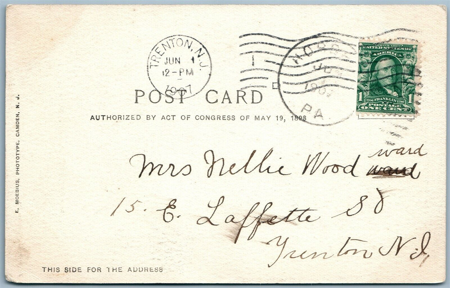 HATBORO PA BAPTIST CHURCH ANTIQUE POSTCARD