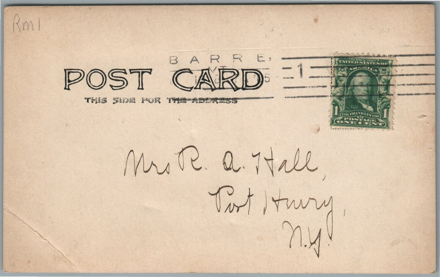 BARRE VT CITY HALL ANTIQUE REAL PHOTO POSTCARD RPPC