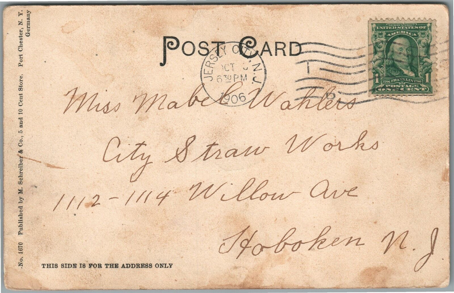 PORT CHESTER NY MAIN STREET ANTIQUE POSTCARD