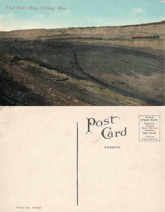 HIBBING MN HULL RUST MINE ANTIQUE POSTCARD