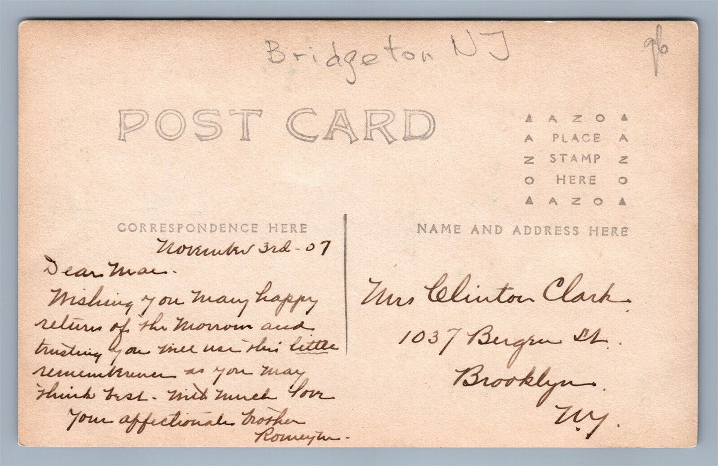 BRIDGETON NJ RACEWAY CITY PARK ANTIQUE REAL PHOTO POSTCARD RPPC