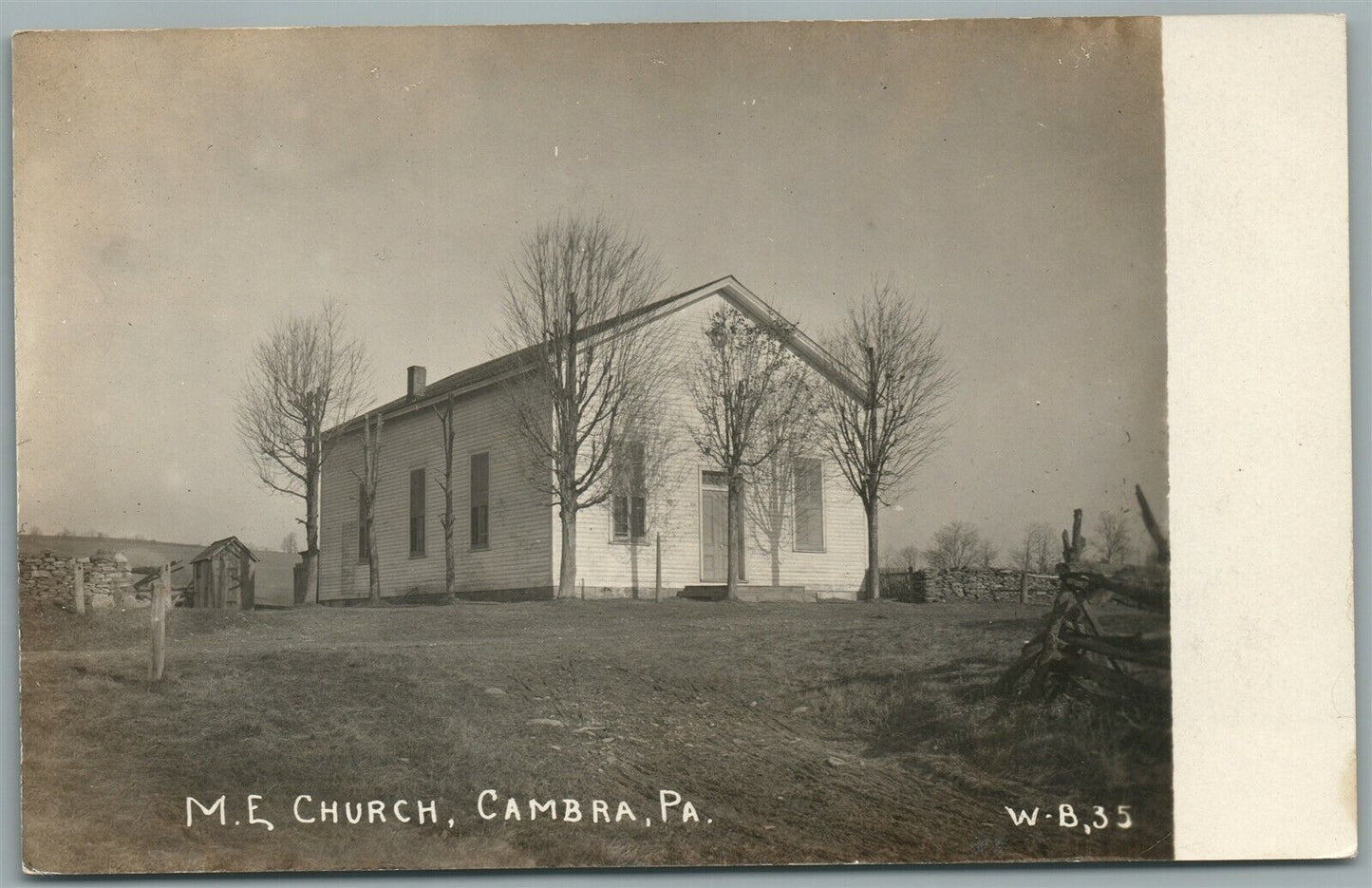 CAMBRA PA M.E. CHURCH ANTIQUE REAL PHOTO POSTCARD RPPC