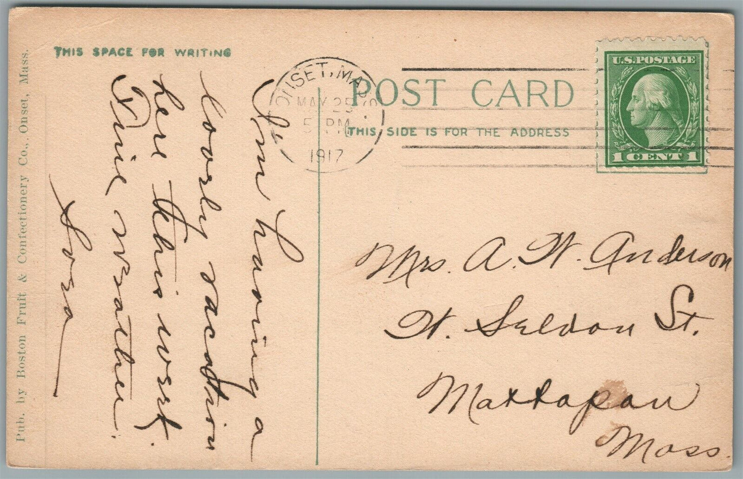 ONSET MA POINT INDEPENDENCE YACHT CLUB ANTIQUE POSTCARD