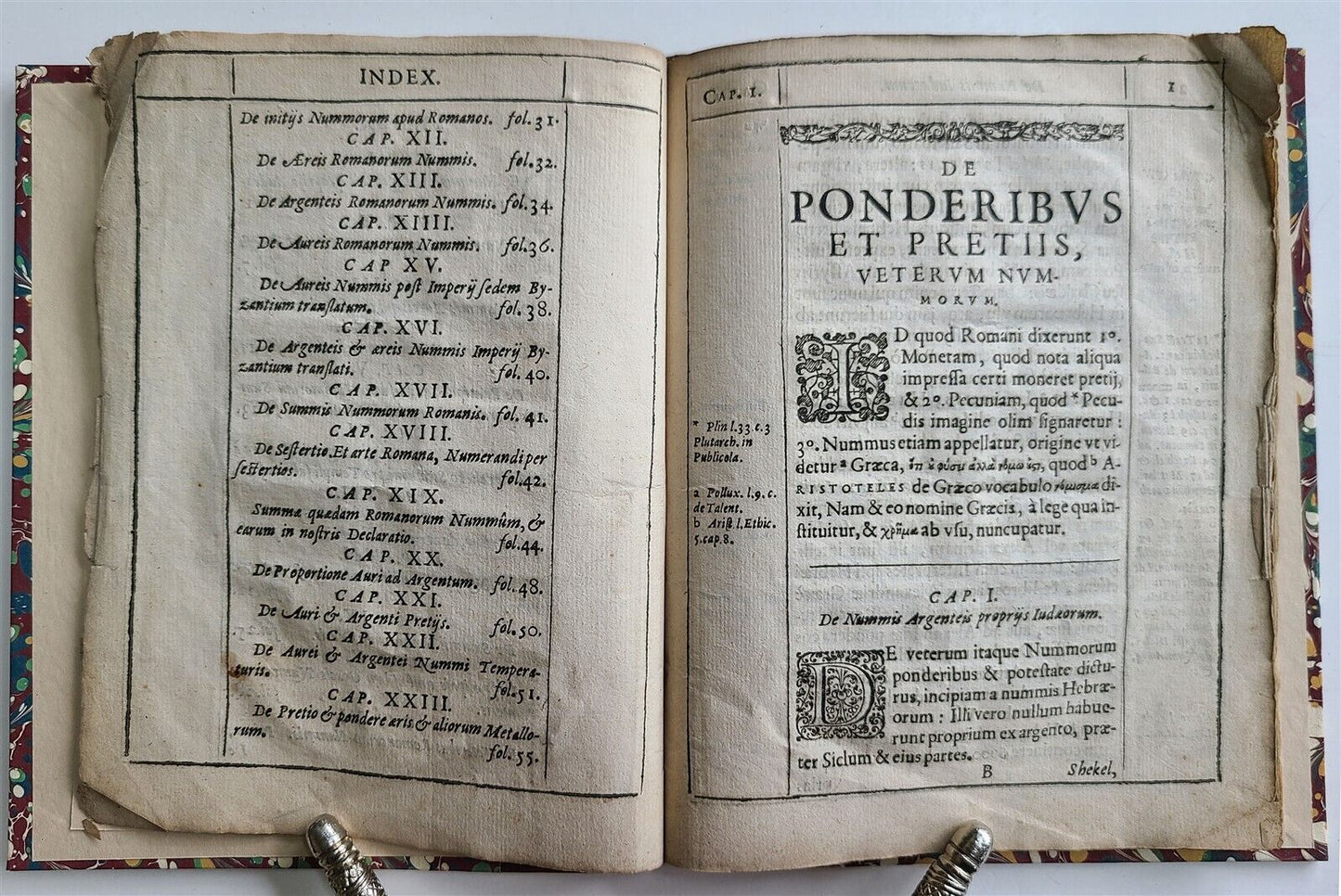 1614 Numismatics Weights Measures antique DE PONDERIBUS PRETIIS VETERUM NUMMORUM