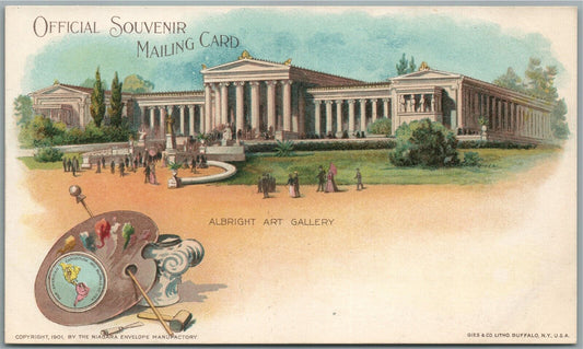 BUFFALO NY PAN AMERICAN EXPOSITION ART GALLERY 1898 ANTIQUE PRIVATE POSTCARD