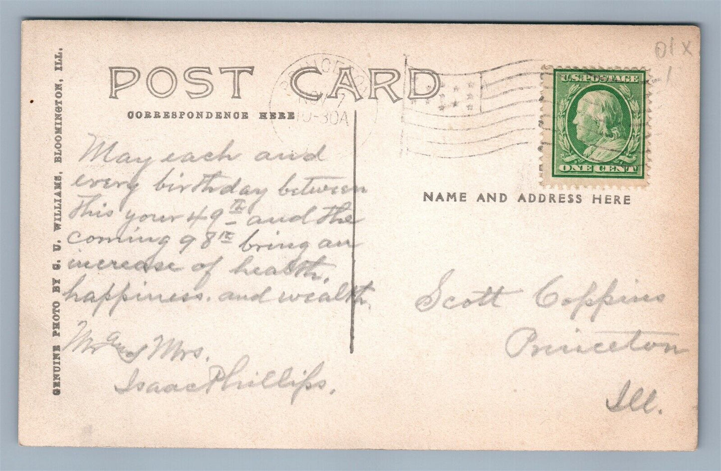 PRINCETON IL PERU STREET ANTIQUE REAL PHOTO POSTCARD RPPC