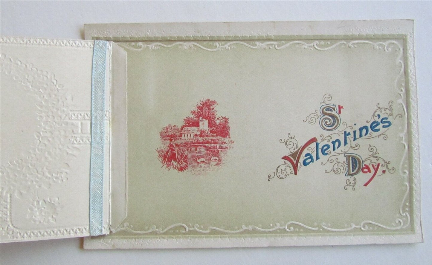 VALENTINE DAY ANTIQUE OPEN UP POSTCARD