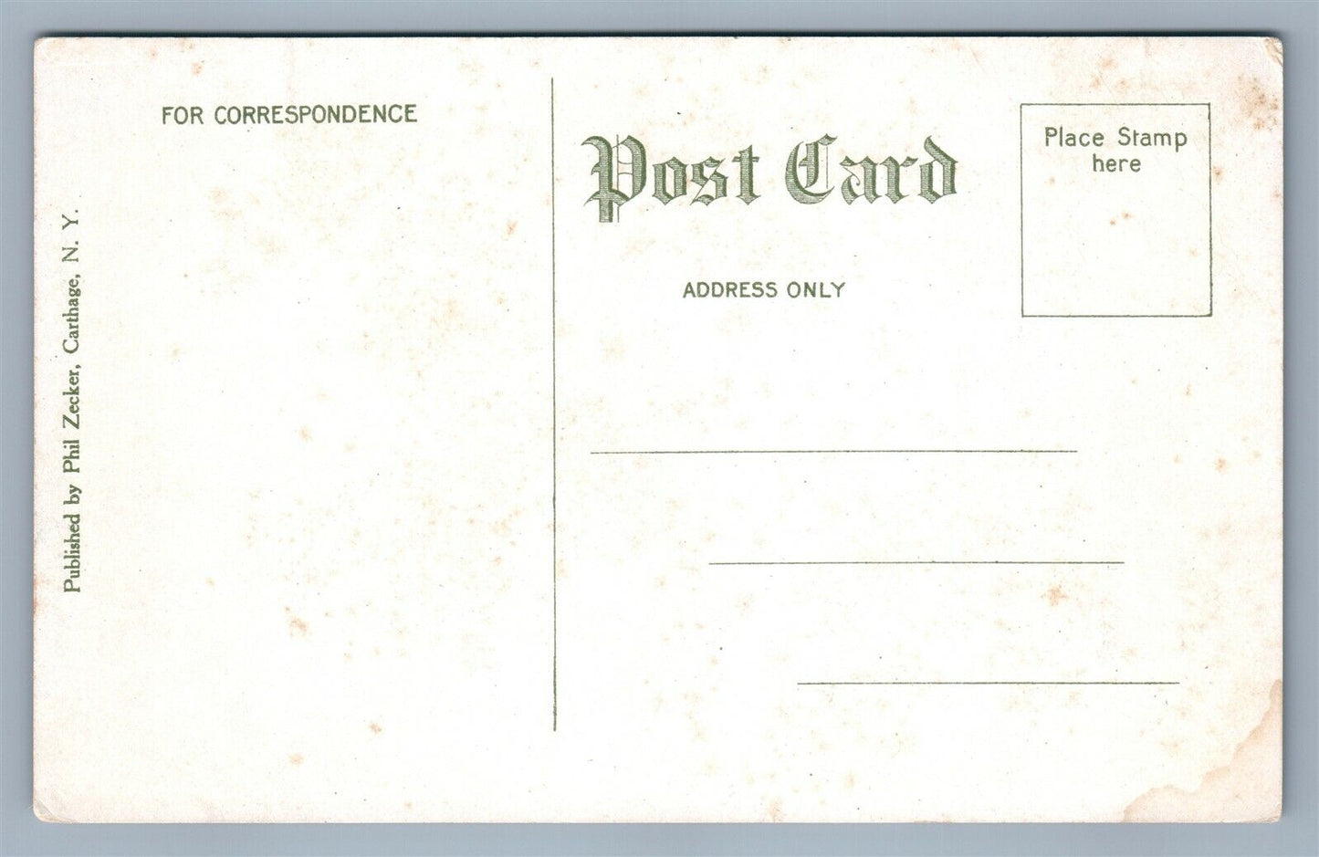 WEST CARTHAGE NY HIGH SCHOOL ANTIQUE POSTCARD