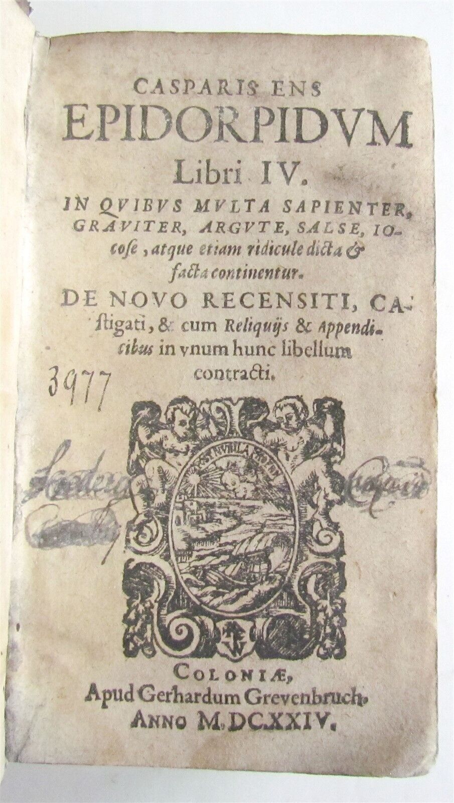 1624 CASPARIS ENS EPIDORPIDUM antique