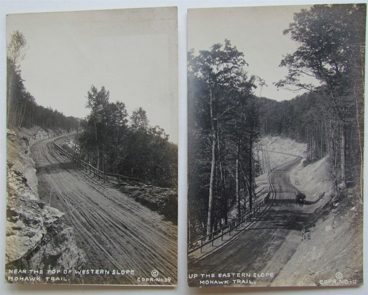 MOHAWK TRAIL MA LOT of 2 VINTAGE REAL PHOTO POSTCARDS RPPC