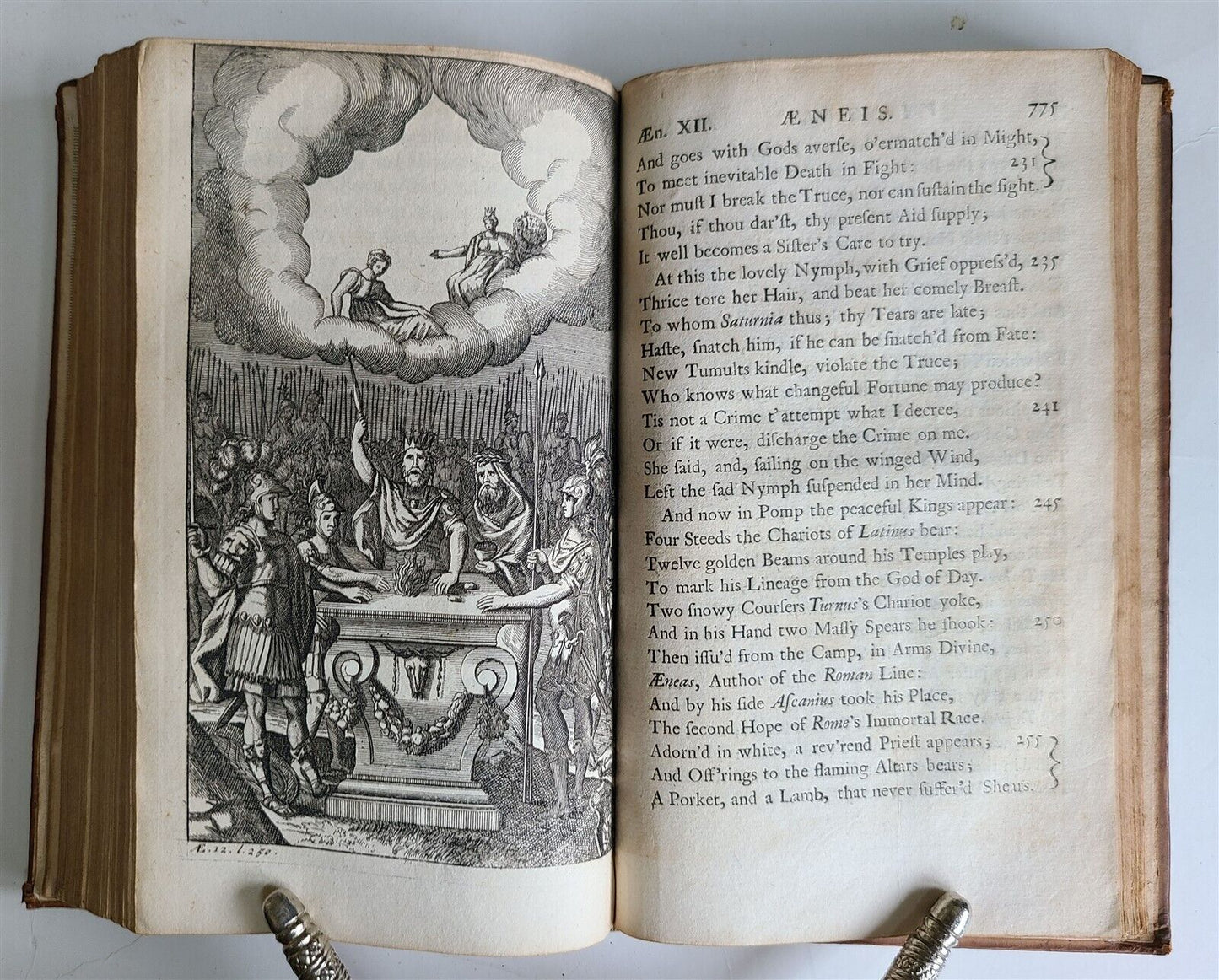 1719 WORKS of VIRGIL in ENGLISH by DRYDEN 3 VOLUMES antique ILLUSTRATED