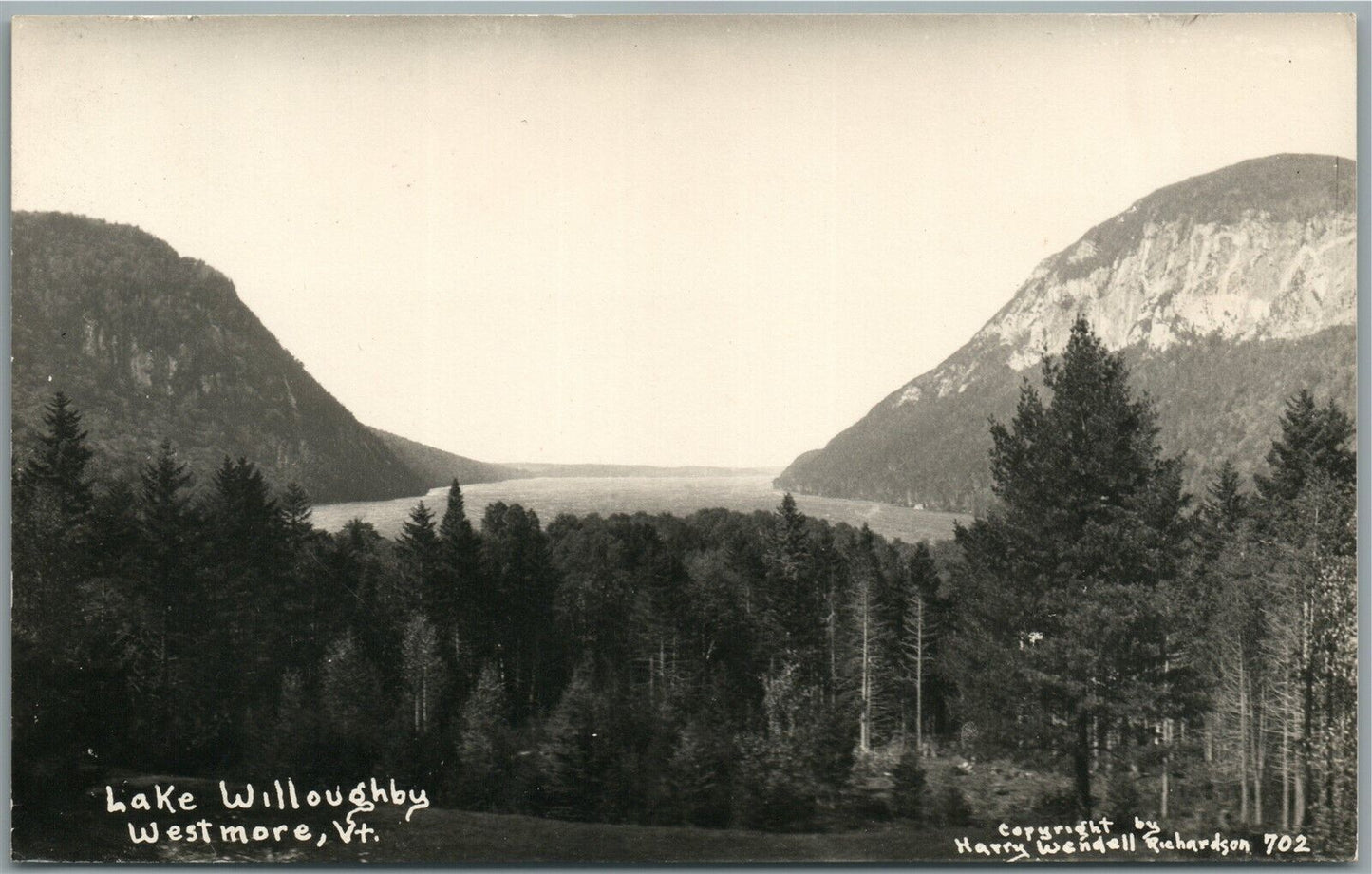 WESTMORE VT LAKE WILLOUGHBY ANTIQUE REAL PHOTO POSTCARD RPPC