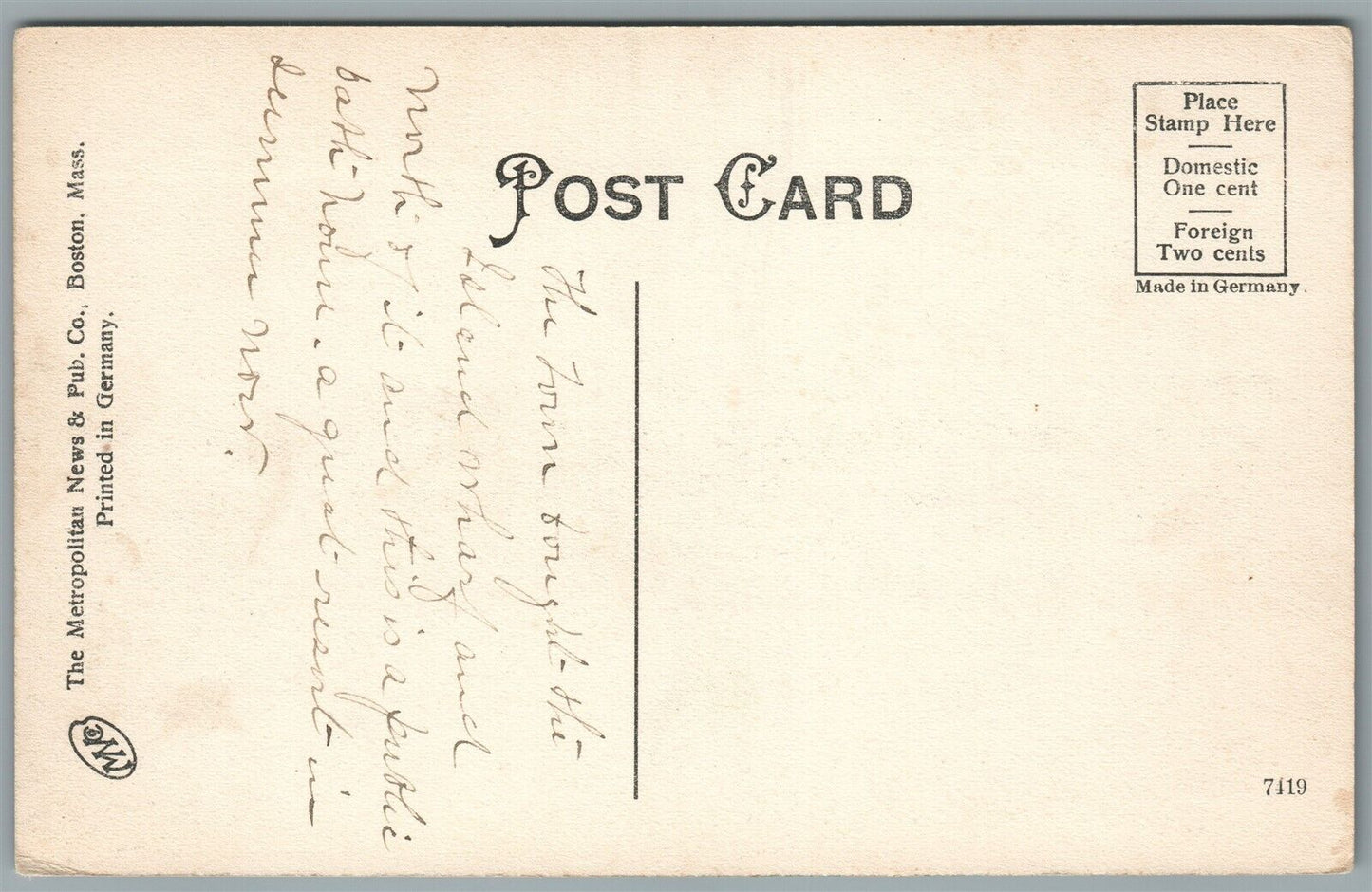 MARION MA BATH HOUSE ANTIQUE POSTCARD