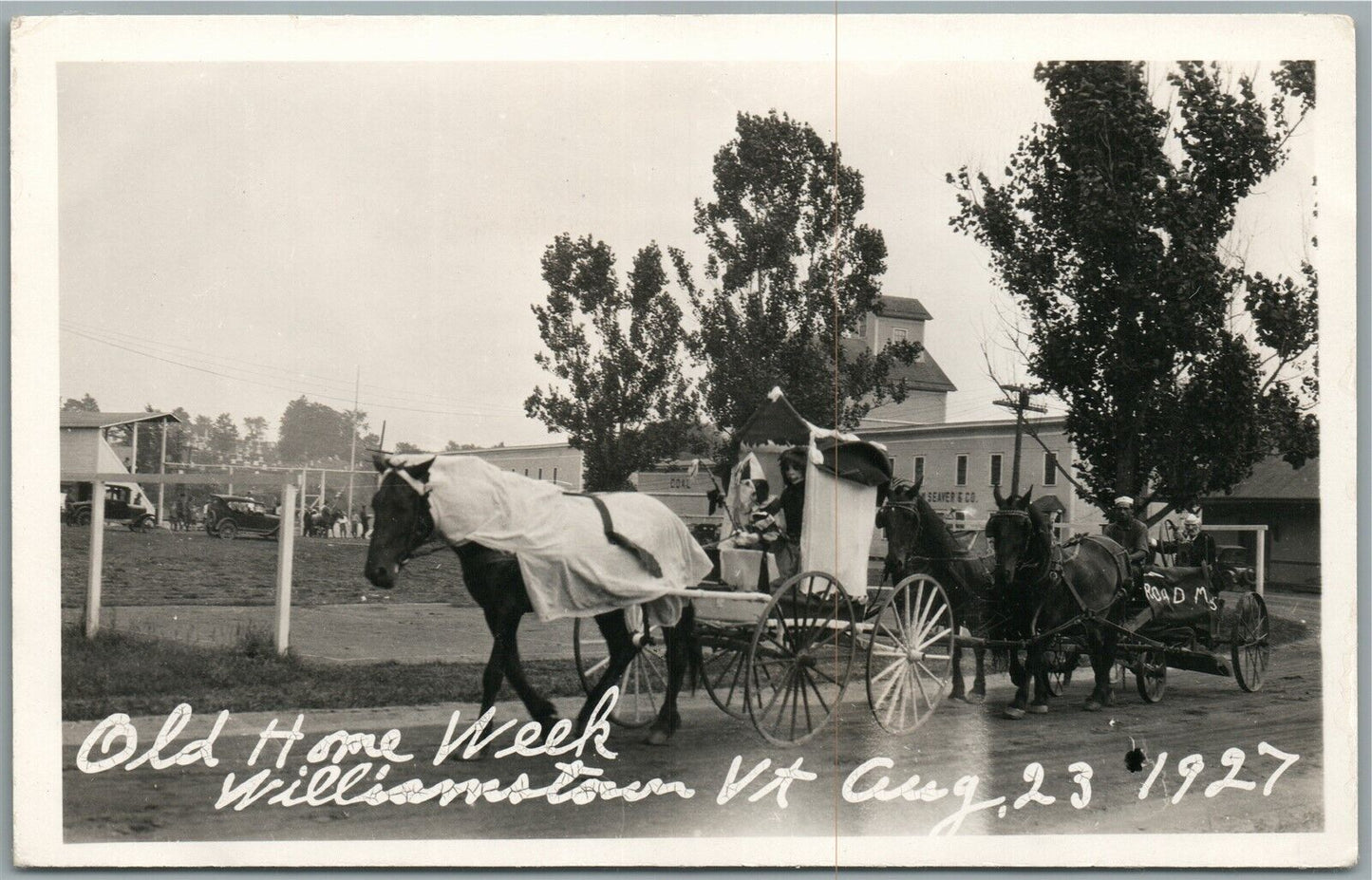 WILLIAMSTOWN VT OLD HOME WEEK DRESSED PARADE ANTIQUE REAL PHOTO POSTCARD RPPC