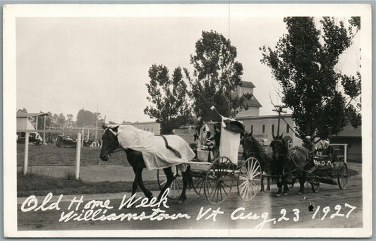 WILLIAMSTOWN VT OLD HOME WEEK DRESSED PARADE ANTIQUE REAL PHOTO POSTCARD RPPC